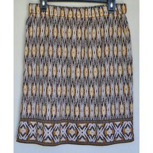 Chico's Pencil Skirt, Never Worn, size 1, Black Tan and Beige, Geometric Design